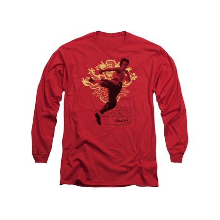 0852679069792 - TREVCO BRUCE LEE-IMMORTAL DRAGON - LONG SLEEVE ADULT 18-1 TEE - RED, 2X