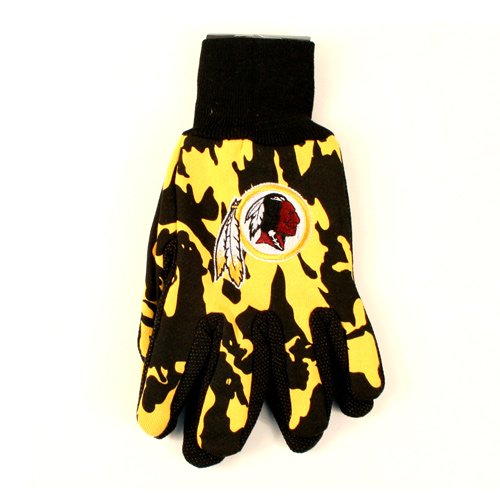 0852683528919 - NFL OFFICIALLY LICENSED TEAM COLORED CAMO WORK UTILITY GLOVES (WASHINGTON REDSKINS)