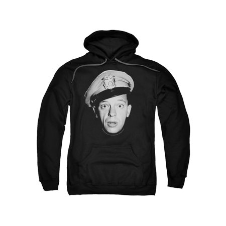 0852688216736 - ANDY GRIFFITH ICON DON KNOTTS DEPUTY BARNEY FIFE HEAD ADULT PULL-OVER HOODIE