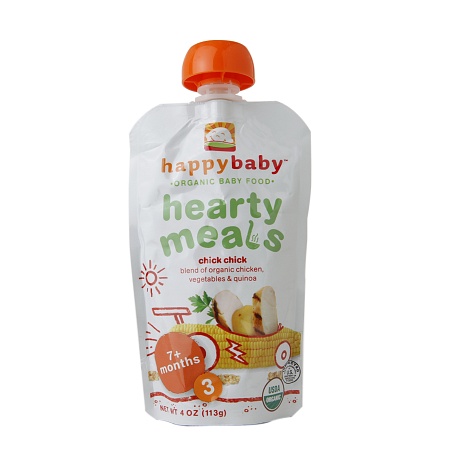0852697001415 - HAPPYBABY ORGANIC BABY FOOD STAGE 3 MEALS AGES 7+ MONTHS CHICK CHICK 16X