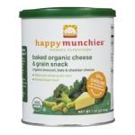 0852697001682 - HAPPY MUNCHIES BAKED ORGANIC CHEESE & GRAIN SNACK ORGANIC BROCCOLI KALE & CHEDDAR CHEESE CANISTERS