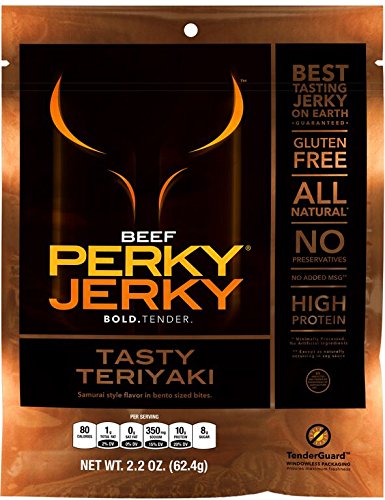 0852709002065 - PERKY JERKY TASTY TERIYAKI BEEF JERKY, 2.2 OUNCE BAG