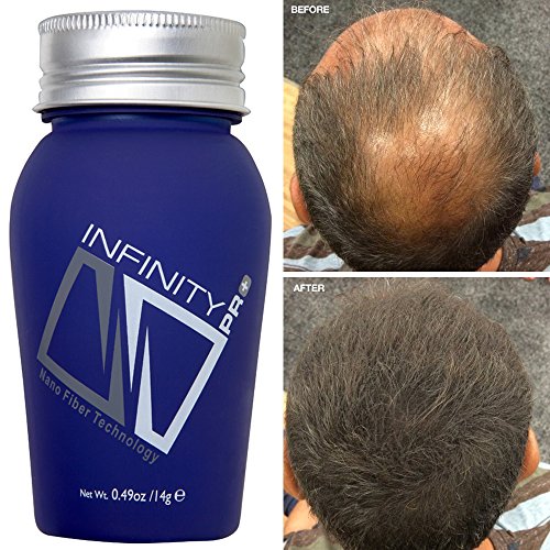 0852741004027 - INFINITY HAIR BUILDING FIBERS TO CONCEAL THINNING HAIR FOR THE APPEARANCE OF THICKER, FULLER HAIR FOR WOMEN & MEN - MEDIUM BROWN 14G