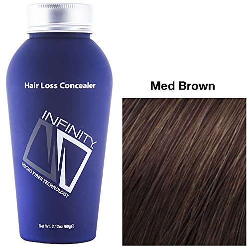 0852741004553 - INFINITY HAIR BUILDING FIBERS TO CONCEAL THINNING HAIR FOR THE APPEARANCE OF THICKER, FULLER HAIR FOR WOMEN & MEN - MEDIUM BROWN 60G