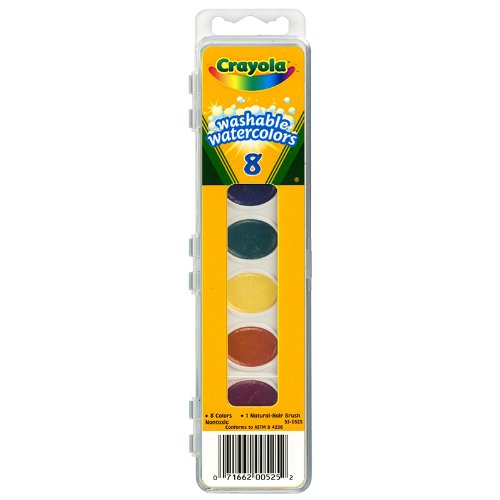 0085275702484 - CRAYOLA WATERCOLOR PAINTS WASHABLE 8 PRIMARY COLORS ( PACK OF 6 )