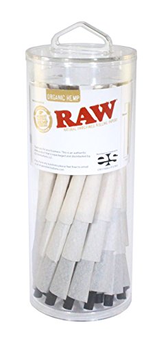 0852850006080 - RAW ORGANIC 1 1/4 PURE HEMP PRE-ROLLED CONES WITH FILTER (75 PACK)
