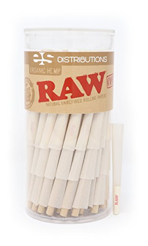 0852850006097 - RAW ORGANIC 1 1/4 PURE HEMP PRE-ROLLED CONES WITH FILTER (PACK OF 150)