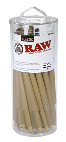 0852850006103 - RAW CLASSIC KING SIZE PURE HEMP PRE-ROLLED CONES WITH FILTER (50 PACK)
