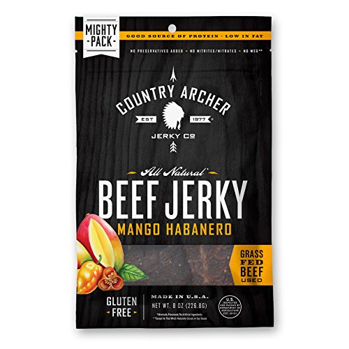 0853016002342 - COUNTRY ARCHER ALL NATURAL GLUTEN FREE BEEF JERKY, MANGO HABANERO, 8 OUNCE