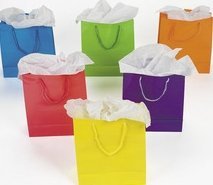 0853031033239 - 1 DZ PAPER GIFT BAGS - MEDIUM 9 INCH - 12 BAGS PER ORDER -BRIGHT NEON SOLID