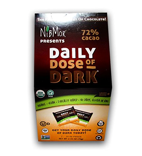 0853081002285 - NIBMOR ORGANIC DAILY DOSE OF DARK CHOCOLATE, 72% CACAO, 2.45 OUNCE (PACK OF 6)