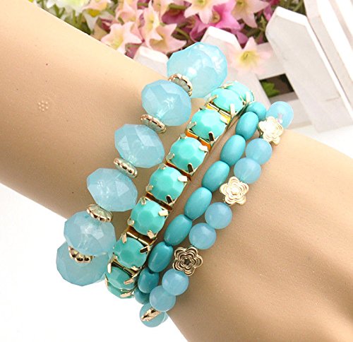 8530916259381 - NEW 2015 TREND!!!SETS FASHION BOHO MULTILAYER LADY BLUE CUTE PARTY BANGLE BRAACELET WHOLESALE