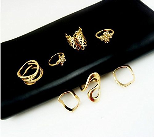 8530916262138 - NEW 2015 TREND!!!7PCS FASHION PUNK GLD STACK ABOVE KNUCKLE RIINGBAND MIDI RIINGS SET GIFT