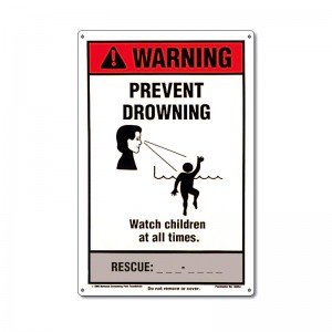 0085334403543 - POOLMASTER 40354 NSPF PREVENT DROWNING SIGN FOR RESIDENTIAL OR COMMERCIAL POOLS