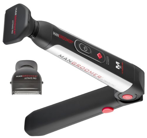 0853496003105 - MANGROOMER ULTIMATE PRO BACK SHAVER WITH 2 SHOCK ABSORBER FLEX HEADS, POWER HINGE, EXTREME REACH HANDLE AND POWER BURST