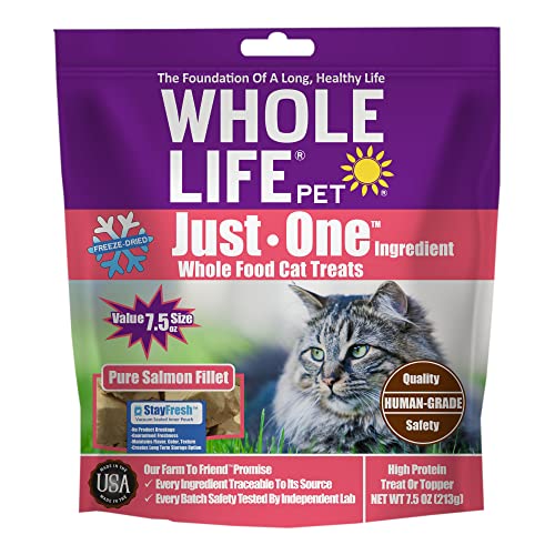 0853521008525 - WHOLE LIFE PET PRODUCTS HEALTHY CAT TREATS VALUE PACK, HUMAN-GRADE WILD-CAUGHT SALMON, PROTEIN RICH FOR TRAINING, PICKY EATERS, DIGESTION, MADE IN THE USA, 7.5 OUNCE
