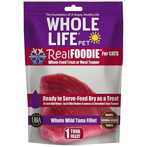 0853521008716 - WHOLE LIFE PET REALFOODIE USA SOURCED AND PRODUCED FREEZE DRIED WHOLE BONELESS, SKINLESS WILD TUNA FILLET TREAT OR MEAL MIXER FOR CATS, PROTEIN RICH FOR PICKY EATERS, 1 COUNT