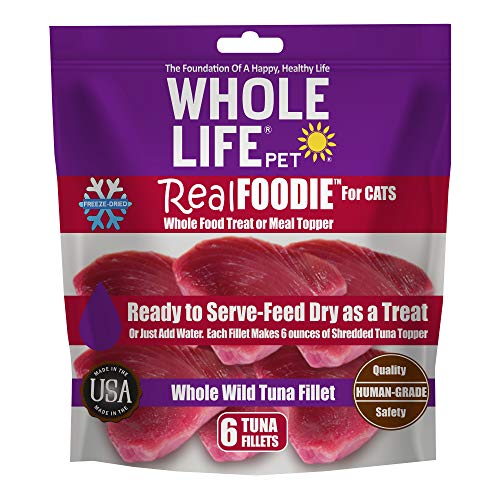 0853521008747 - WHOLE LIFE PET REALFOODIE USA SOURCED AND PRODUCED FREEZE DRIED WHOLE BONELESS, SKINLESS WILD TUNA FILLET TREAT OR MEAL MIXER FOR CATS, PROTEIN RICH FOR PICKY EATERS, 6 COUNT