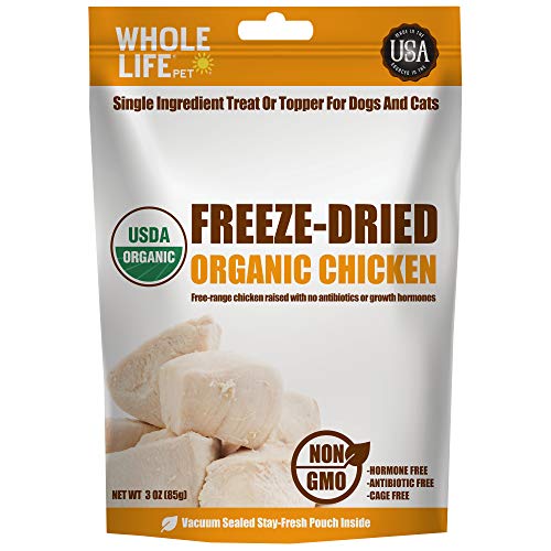 0853521008907 - WHOLE LIFE PET PRODUCTS HEALTHY DOG AND CAT TREATS, HUMAN-GRADE ORGANIC CHICKEN BREAST, PROTEIN RICH FOR TRAINING, PICKY EATERS, DIGESTION, WEIGHT CONTROL, MADE IN THE USA, 3 OUNCE