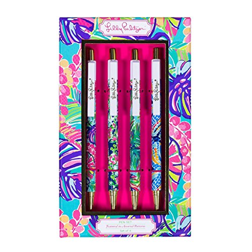 0000853535360 - LILLY PULITZER ASSORTED PATTERNS (EXOTIC GARDEN, ISLAND TIME, OCEAN JEWELS, SOUTHERN CHARM) PEN SET OF 4