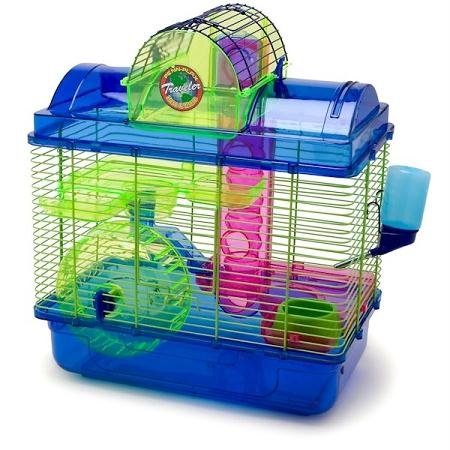 0853585245744 - PENN PLAX HERE AND THERE HOME/TRAVELER CAGE FOR SMALL ANIMALS, MEDIUM