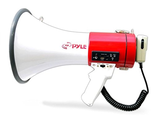 0853585409986 - PYLE PMP57LIA MEGAPHONE BULLHORN, BUILT-IN RECHARGEABLE BATTERY, USB FLASH/SD MEMORY CARD READERS, AUX (3.5MM) INPUT, SIREN MODE