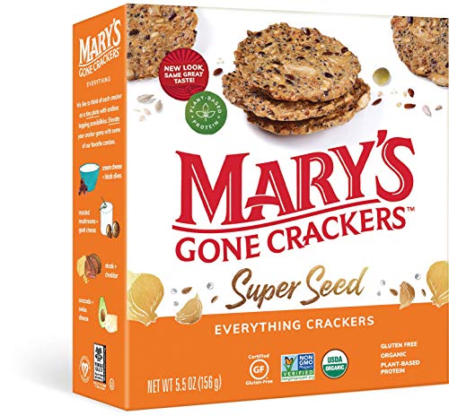 0853665005091 - MARYS GONE CRACKERS SUPER SEED CRACKERS, ORGANIC PLANT BASED PROTEIN, GLUTEN FREE, EVERYTHING, 5.5 OUNCE (PACK OF 1)