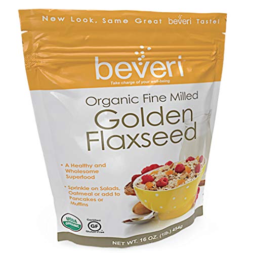 0853746000182 - BEVERI NUTRITION ORGANIC MILLED FLAX GOLDEN FLAXSEED, 1 POUND