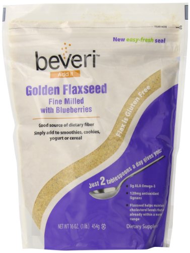 0853746000199 - BEVERI FINE MILLED GOLDEN FLAX SEED WITH BLUEBERRIES, 1 POUND
