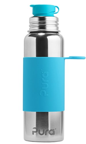 0853766006270 - PURA SPORT 28 OZ STAINLESS STEEL WATER BOTTLE WITH SILICONE SPORT FLIP CAP, PLASTIC FREE, NONTOXIC CERTIFIED, BPA FREE