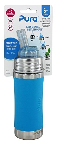 0853766006355 - PURA KIKI STAINLESS STEEL STRAW CUP WITH SILICONE SLEEVE, 11 OUNCE