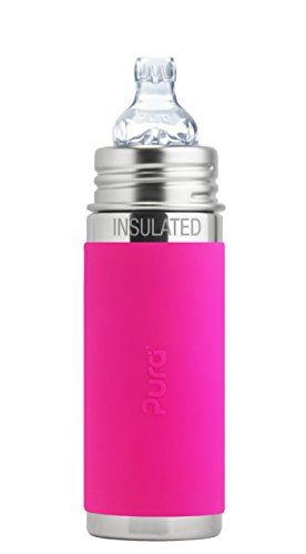 0853766006782 - PURA KIKI 9 OZ / 260 ML STAINLESS STEEL INSULATED SIPPY CUP WITH SILICONE XL SIPPER SPOUT & SLEEVE, PINK (PLASTIC FREE, NONTOXIC CERTIFIED, BPA FREE)