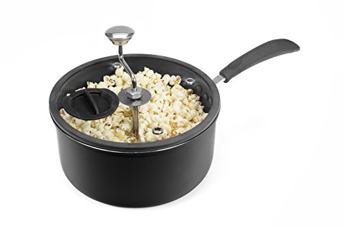 0853821005347 - ZIPPY POP 00042-01-ZIP STOVETOP POPCORN POPPER WITH GLASS SILICONE RIMMED LID, 5-1/2 QUART, BLACK