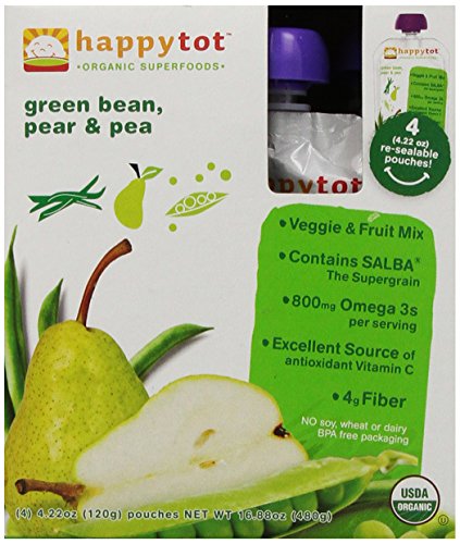 0853826003553 - HAPPY TOTS ORGANIC SUPERFOOD GREEN BEANS, PEAR & PEA