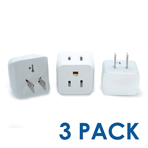 0853826007001 - CEPTICS USA TO JAPAN, PHILIPPINES TRAVEL ADAPTER PLUG - TYPE A (3 PACK) - DUAL INPUTS - ULTRA COMPACT