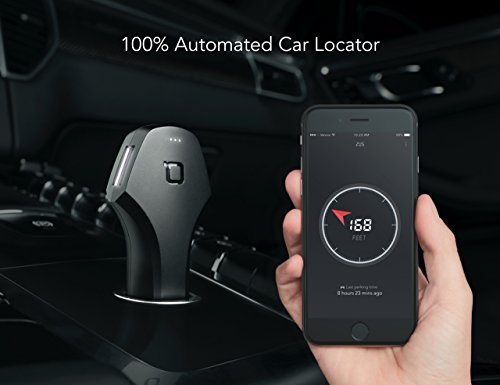 0853837006093 - ZUS SMART USB CAR CHARGER AND CAR FINDER, IF PRODUCT DESIGN AWARD WINNER, MILITARY GRADE WITH BLUETOOTH, RAPID CHARGING, 2 PORTS, 24W 4.8A FOR IPHONE 5 / 6, IPAD, SAMSUNG GALAXY S5 / S6 / NOTE 4 ETC