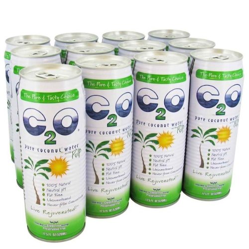 0853883003022 - C2O UNSWEETENED COCONUT WATER WITH PULP, 17.5 OUNCE (PACK OF 12)