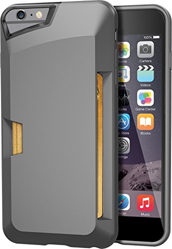 0853999002940 - IPHONE 6 PLUS/6S PLUS WALLET CASE - VAULT SLIM WALLET FOR IPHONE 6+/6S+ (5.5) BY SILK - ULTRA SLIM PROTECTIVE CREDIT CARD PHONE COVER (GUNMETAL GRAY)