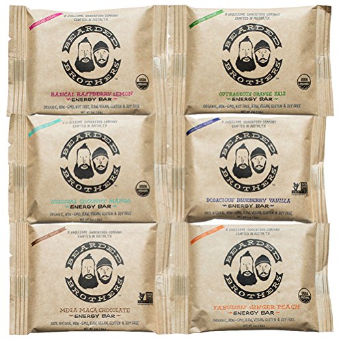0854030005241 - BEARDED BROTHERS VARIETY PACK: 6 FLAVORS OF GLUTEN FREE AND VEGAN ENERGY BARS FOR AN ORGANIC SOURCE OF PROTEIN (12 PACK)