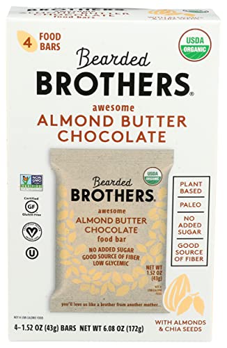0854030005487 - BEARDED BROTHERS ORGANIC ALMOND BUTTER CHOCOLATE FOOD BARS, 6.08 OZ