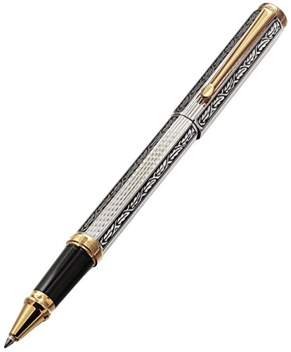 0854480004306 - XEZO LEGIONNAIRE 18-KARAT GOLD, PLATINUM PLATED FINE SERIALIZED ROLLERBALL PEN IN ART NOUVEAU STYLE, DIAMOND-CUT AND FINELY HAND-ETCHED, LIMITED EDITION (LEGIONNAIRE 500 R)