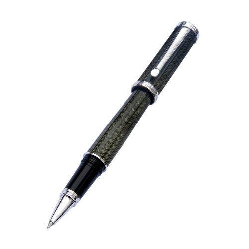 0854480004900 - XEZO ARCHITECT METALLIC FINE EXECUTIVE ROLLERBALL PEN DIAMOND-CUT WEIGHTY BARREL SERIAL NUMBER PLATINUM PLATED, OLIVE (ARCHITECT OLIVE R)