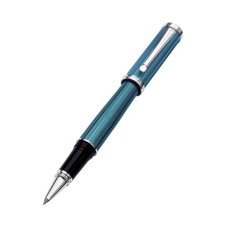 0854480004917 - XEZO ARCHITECT FINE EXECUTIVE ROLLERBALL PEN DIAMOND-CUT WEIGHTY BARREL NUMBERED PLATINUM PLATED LIMITED EDITION, AZURE BLUE (ARCHITECT AZURE BLUE R)
