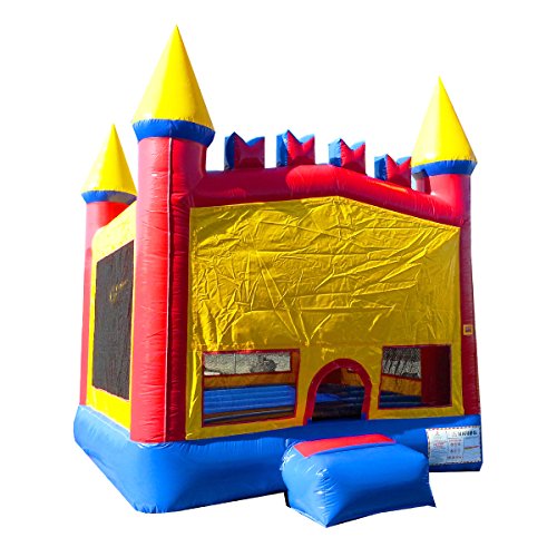 0854489005588 - JUMPORANGE COMMERCIAL GRADE 13' X 13' RAINBOW INFLATABLE BOUNCY CASTLE WITH BRICKS AND 4 PILLARS PLAYSET
