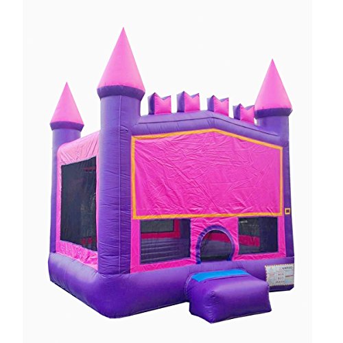 0854489005595 - JUMPORANGE COMMERCIAL GRADE 13' X 13' PRINCESS INFLATABLE BOUNCY CASTLE WITH BRICKS AND 4 PILLARS PLAYSET