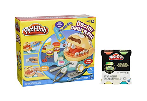 0854671003965 - PLAY-DOH DOCTOR DRILL N FILL AND PLAY-DOH GLOW DOH BUNDLE - KIDS CREATIVE IMAGINARY PLAY DENTIST TOY