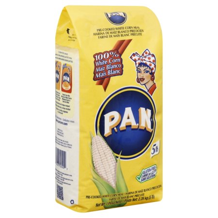 0854675005002 - P.A.N HARINA BLANCA - PRE-COOKED WHITE CORN MEAL 5 POUND PACK