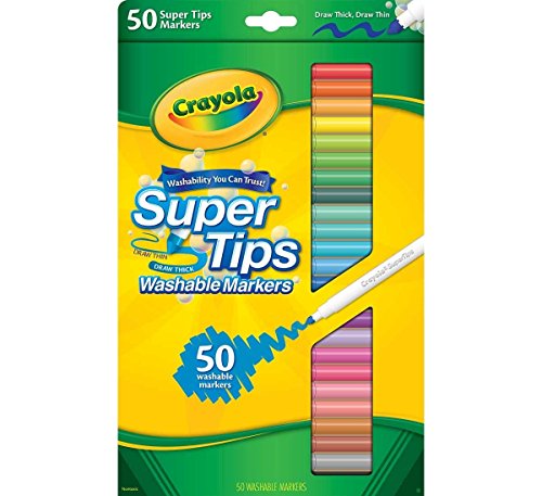 0085478601317 - CRAYOLA WASHABLE SUPER TIPS MARKERS WITH SILLY SCENTS, ASSORTED, 50/SET
