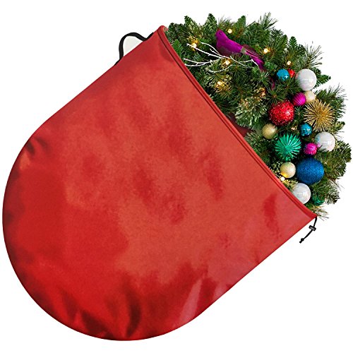 0854790005109 - SIMPLE LIVING LARGE 36 INCH UNIVERSAL HOLIDAY WREATH STORAGE CONTAINER | HEAVY-DUTY ELASTIC POLYMER STRETCHES AND CONTRACTS TO FIT UP TO 48-INCH WREATHS