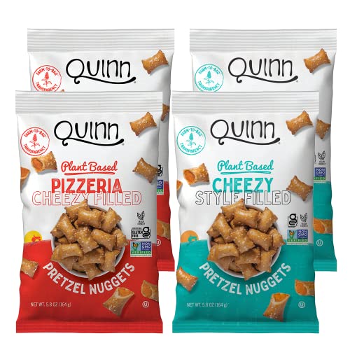 0854946007698 - QUINN PLANT BASED CHEEZE LOVERS VARIETY PACK, GLUTEN FREE, NON-GMO, 5.8 OZ BAGS (2 BAGS CHEEZY STYLE, 2 BAGS PIZZERIA STYLE)